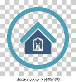 Home icon. Vector illustration style is flat iconic bicolor symbol, cyan and blue colors, transparent background. Designed for web and software interfaces.
