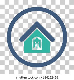 Home icon. Vector illustration style is flat iconic bicolor symbol, cobalt and cyan colors, transparent background. Designed for web and software interfaces.