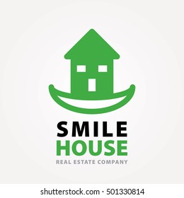 home icon vector image logo sign flat design web green real estate restaurant