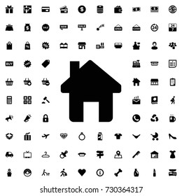 Home icon vector isolated on white background. set of filled shopping icons.