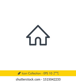 Home Icon / Vector - In Line / Stroke Design