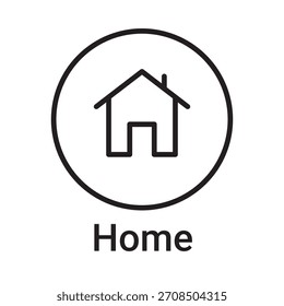 Icono de inicio. Símbolo de línea de Vector para un Sitio web, tarjeta de producto, presentación y App móvil, embalaje o instrucción. Signo de esquema editable