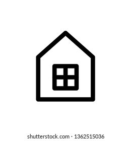Home icon vector. Outline icon isolated on white background. Flat design style.