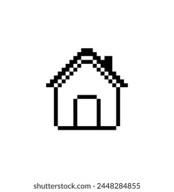 Home icon vector pixel House 8 bit icon