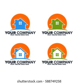 home icon vector real estate set