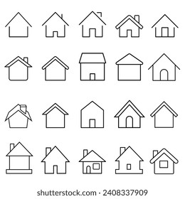 Home icon vector set. House illustration sign collection. Cottage symbol. Hut logo.