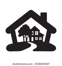 Home icon vector silhouette. House illustration sign isolated. Cottage symbol.