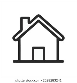 Home icon vector silhouette image in white background.