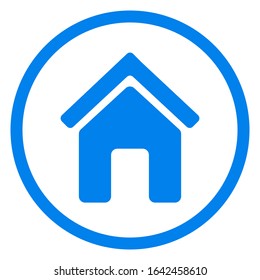 Home Icon vector. Simple flat symbol. Perfect blue pictogram illustration on white background.