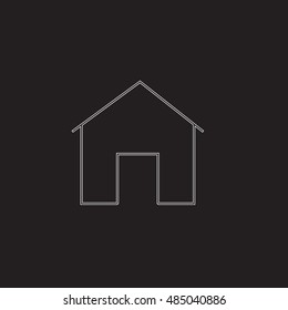 home icon vector, solid logo, pictogram isolated on black, pixel perfect symbol illustration