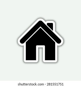 home icon - vector sticker