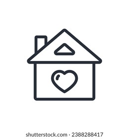 home icon. vector.Editable stroke.linear style sign for use web design,logo.Symbol illustration.