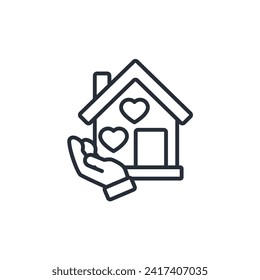 home icon. vector.Editable stroke.linear style sign for use web design,logo.Symbol illustration.
