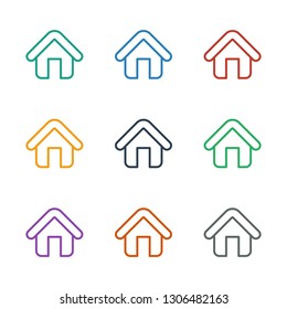 home icon white background. Editable outline home icon from party. Trendy home icon for web and mobile.