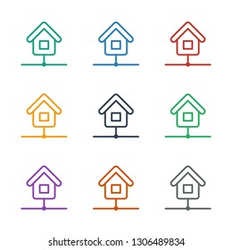 home icon white background. Editable outline home icon from realestate. Trendy home icon for web and mobile.