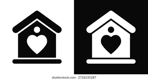 Startseite Symbol weißer und schwarzer Hintergrund Stil