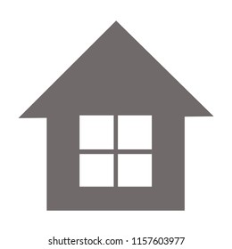 Home icon, home with window isolated vector