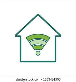 icono de inicio. icono de inicio con conexión inalámbrica. concepto de icono del hogar para diseño móvil y web, elemento de diseño. ilustración del logotipo del icono de inicio. 