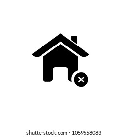 home icon with x symbol. Vector illustration