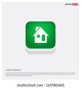 Home IconGreen Web Button - Free vector icon