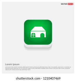 Home IconGreen Web Button - Free vector icon