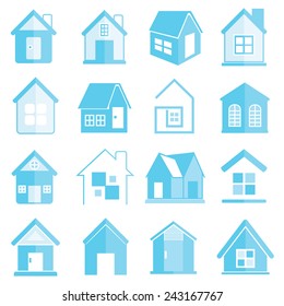 home icons, blue flat icons