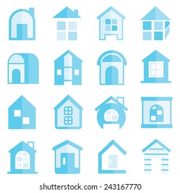 home icons, blue flat icons