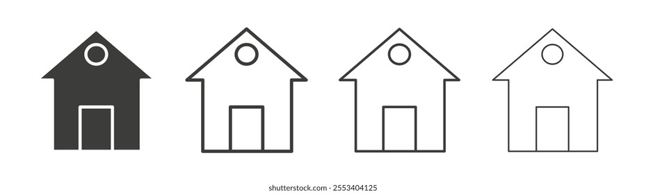 Home icons collection. vector set in black color