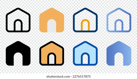 Home icons in different style. Home icons. Different style icons set. Vector illustration