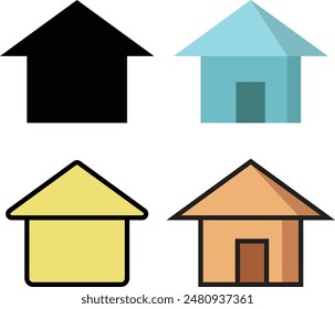 Home icons In different styles vector illustration