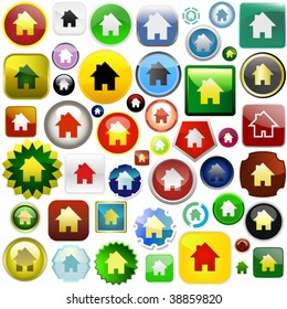 Home icons. Graphic elements set.