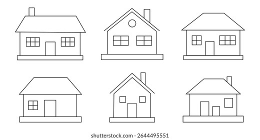  home icons. House symbol. House icon vector.