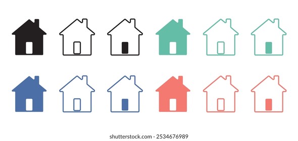 Home icons. House vector icons. Set of houses symbols. Illustration