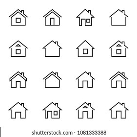 Home icons line collection. Vector illustration