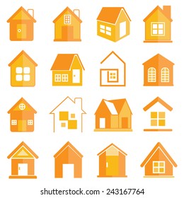 home icons, orange flat icons