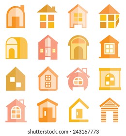 home icons, orange flat icons