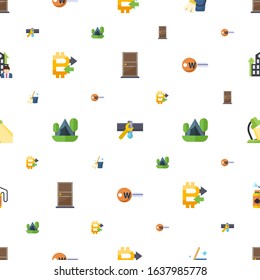 home icons pattern seamless. Included editable flat door, Plumbing service, Cleaning service, Peer to Peer, Camping, Keyword, Table lamp icons. home icons for web and mobile.