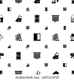 los iconos domésticos se ajustan perfectamente. Incluye puerta rellena editable, ventana, Servicio inmobiliario, Servicio de limpieza, Empresa de negocios, macrame, iconos de lámpara de mesa. iconos domésticos para web y móvil.