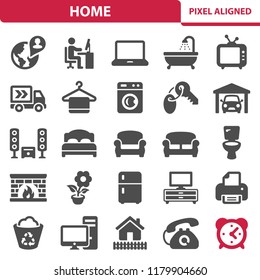 Home Icons. Professional, pixel perfect icons, EPS 10 format.