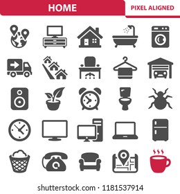 Home Icons. Professional, pixel perfect icons, EPS 10 format.