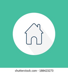 Home icons set. Flat design with long shadow. Vector illustration