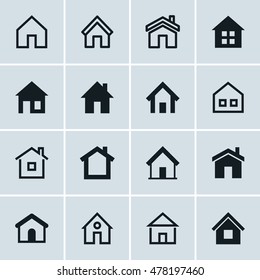 Home icons set, Homepage - website or real estate symbol, vector illustration