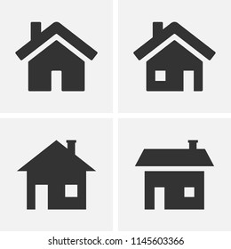 Home icons. Set of house icons isolated.