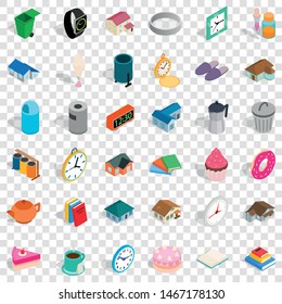 Home icons set. Isometric style of 36 home vector icons for web for any design