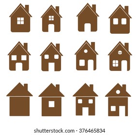 Home icons set on white background vector illustration 