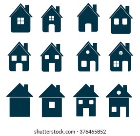 Home icons set on white background vector illustration 
