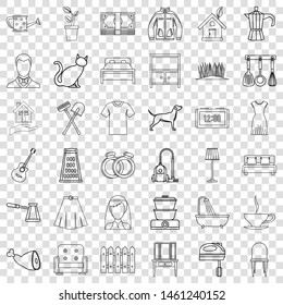 Home icons set. Outline style of 36 home vector icons for web for any design