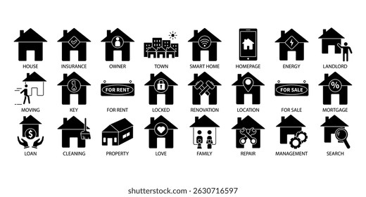 Home icons set . Home pack symbol vector elements for infographic web