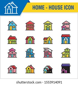 Home Icons Set, Simple collection of related line icons. Thin line vector set suitble for signs, infographic, logo, app development and website design and other