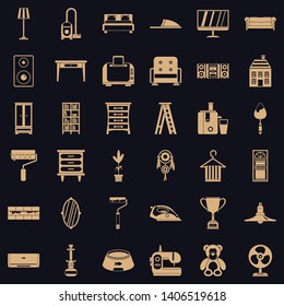 Home icons set. Simple style of 36 home vector icons for web for any design